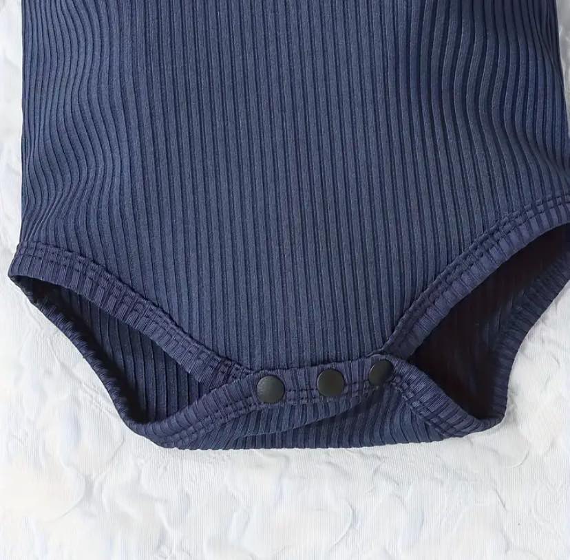 Ribbed Ruffle Sleeve Solid
