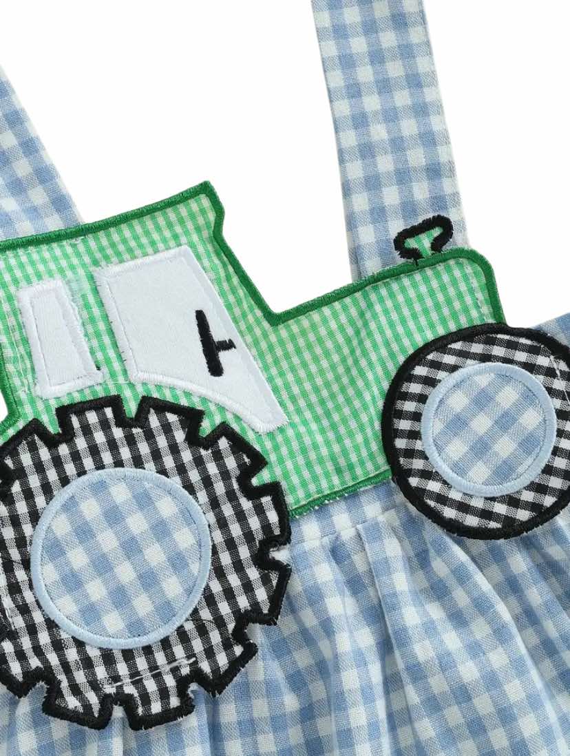 Tractor Applique Bibs