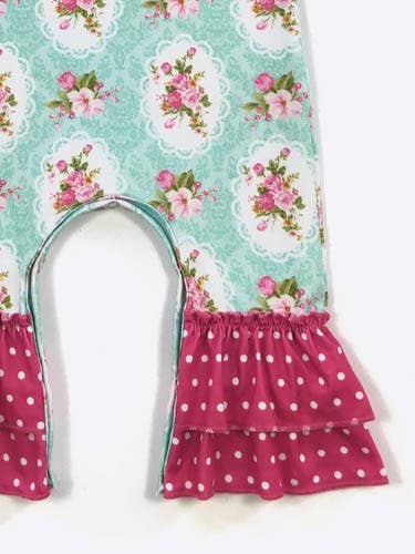 Aqua Bouquet Baby Romper