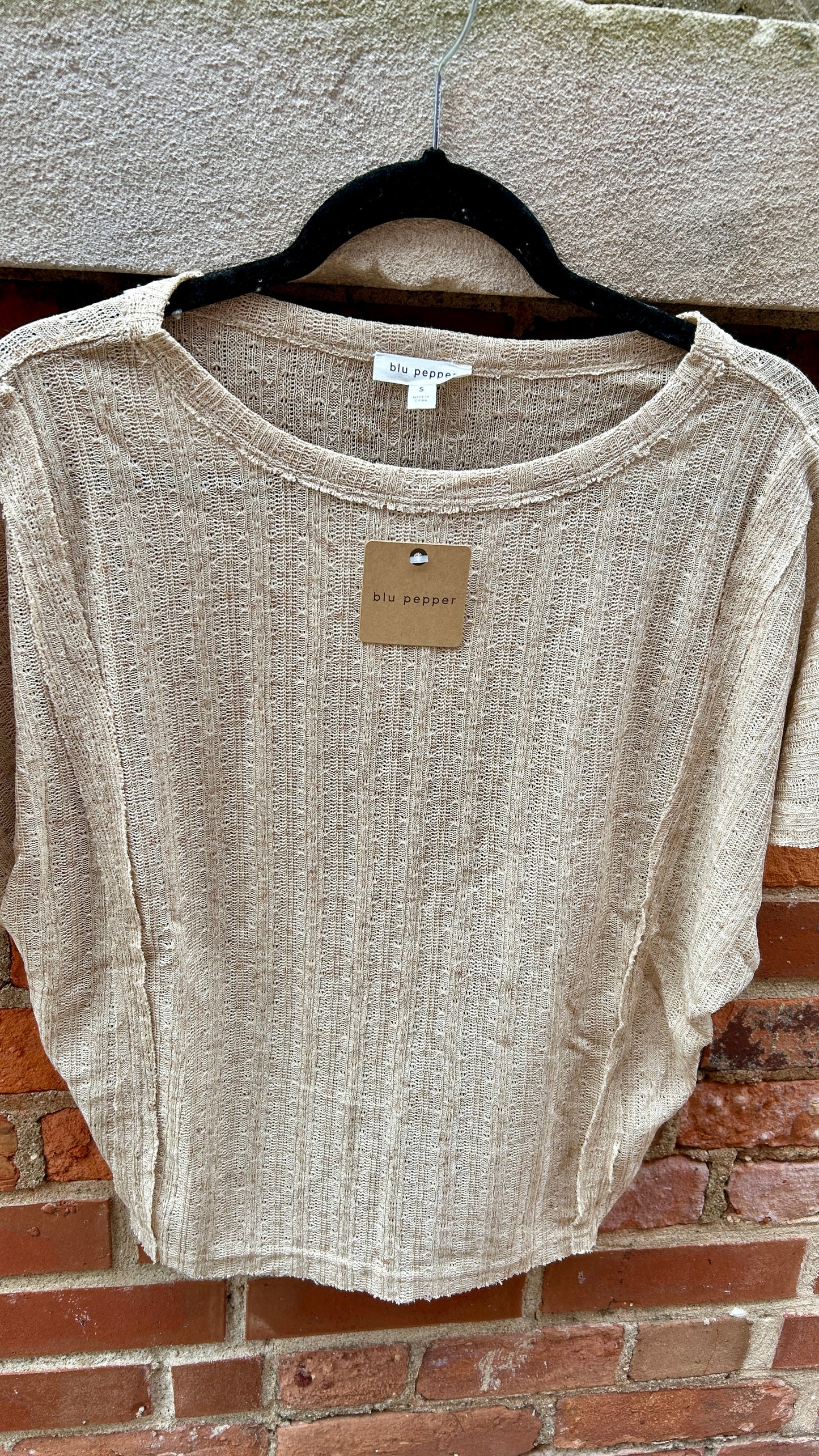 Dolman Exposed Seam Knit Top