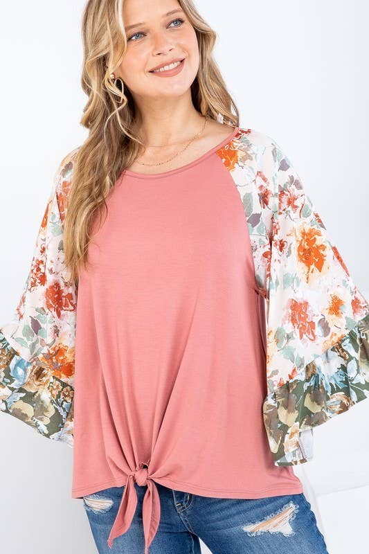 Mix and Match Ruffle Sleeve Top