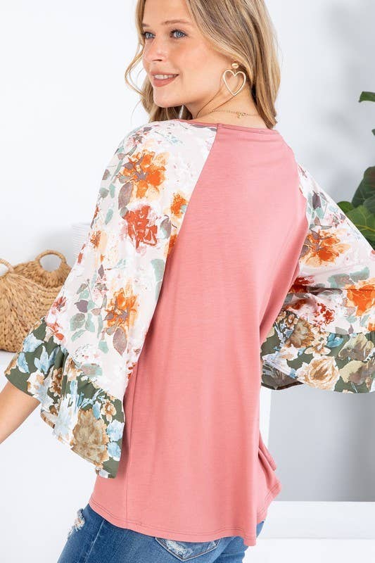 Mix and Match Ruffle Sleeve Top