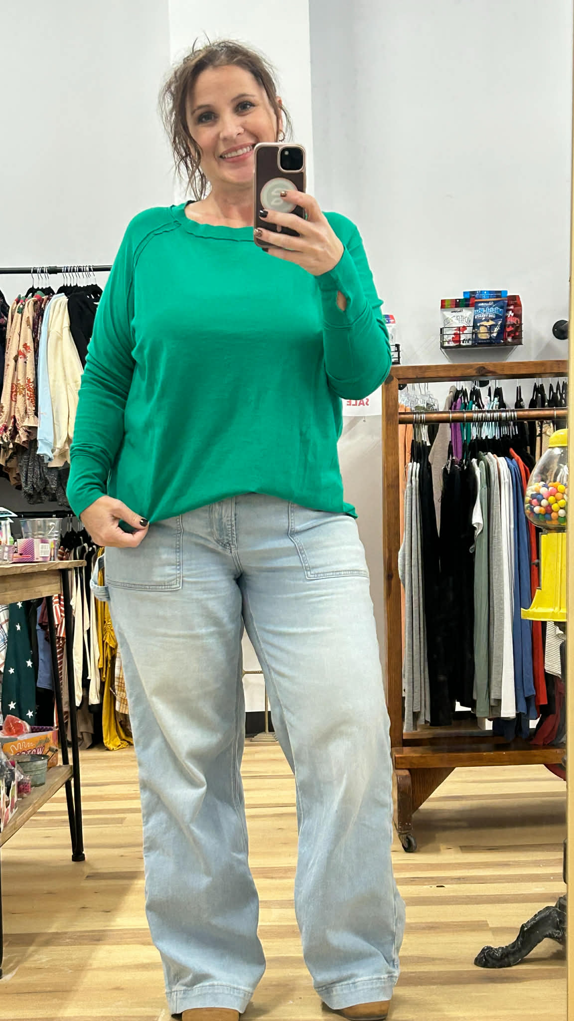 Cotton Raglan Sleeve Thumbhole Top