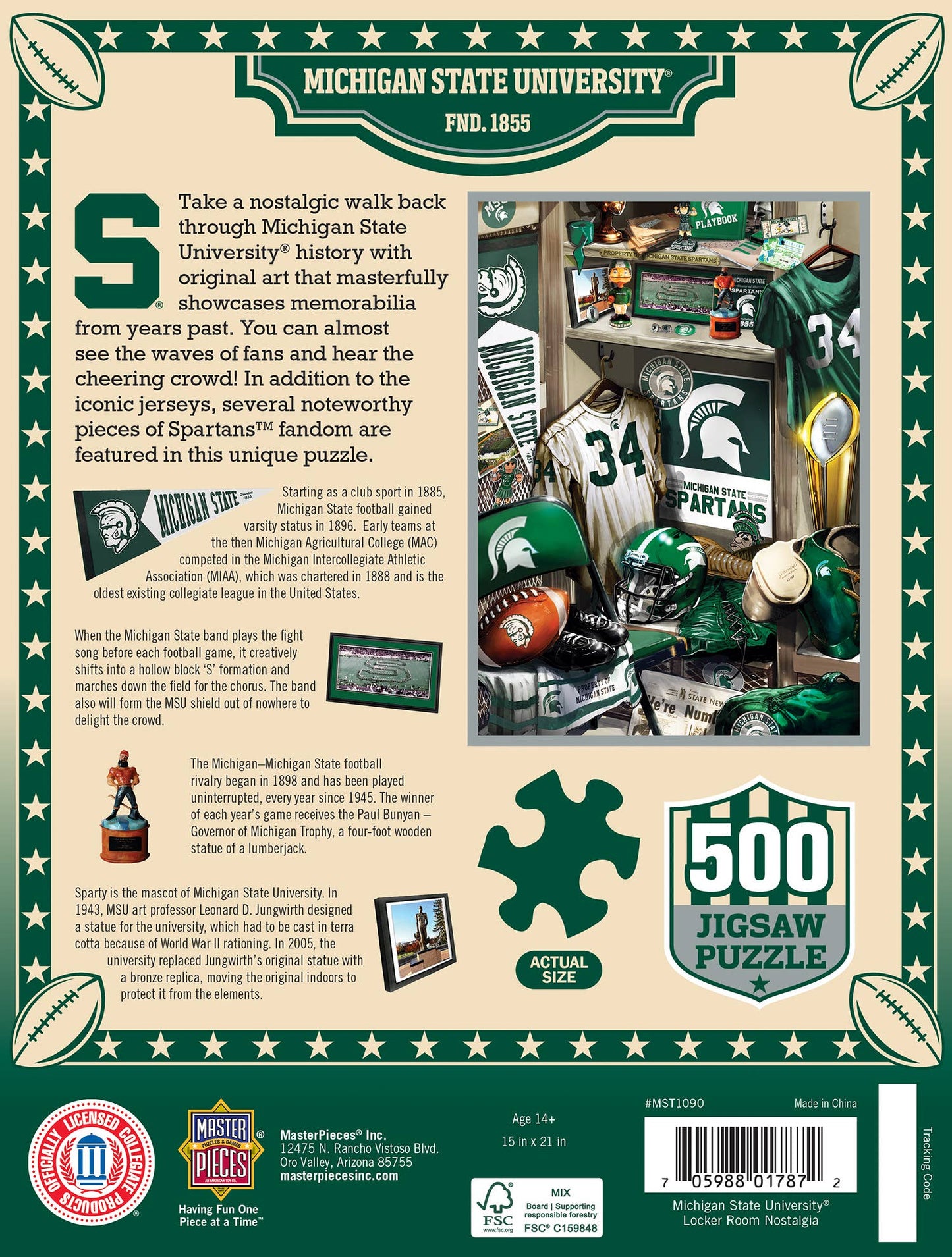 Michigan State Spartans - Locker Room 500 Piece Puzzle