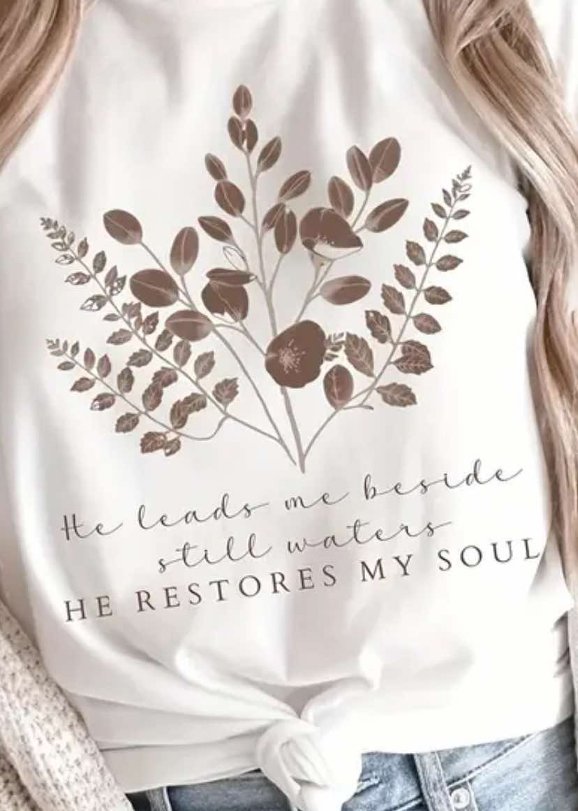 He Leads Me Tee