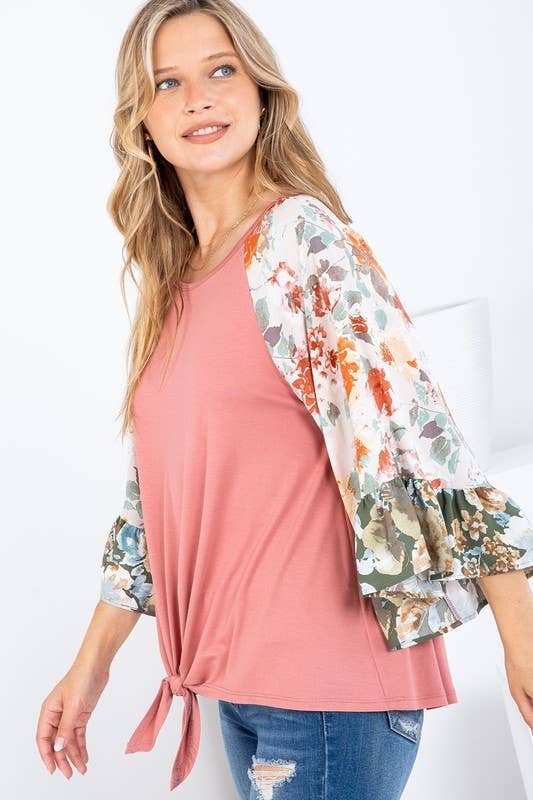 Mix and Match Ruffle Sleeve Top
