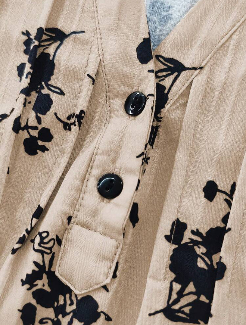 Black and Cream Floral Print
