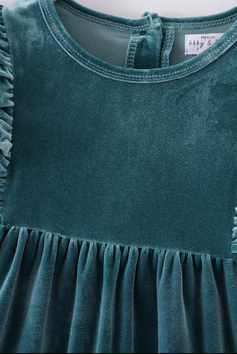 Teal Velvet Dress