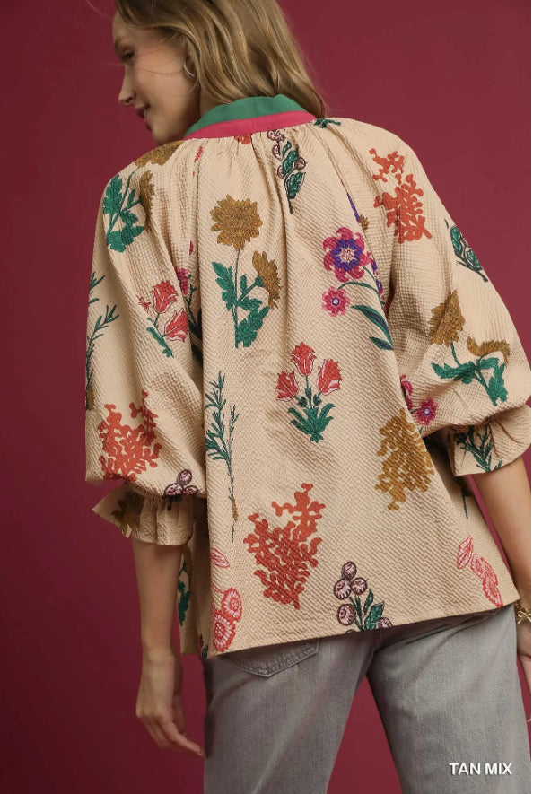 UMGEE - Mix Floral Textured Scalloped Trim