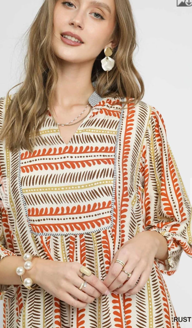 UMGEE - Aztec Babydoll Dress