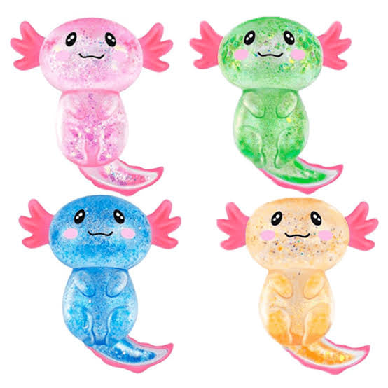 Sugar Squeeze Glitter Axolotl Toy | A055