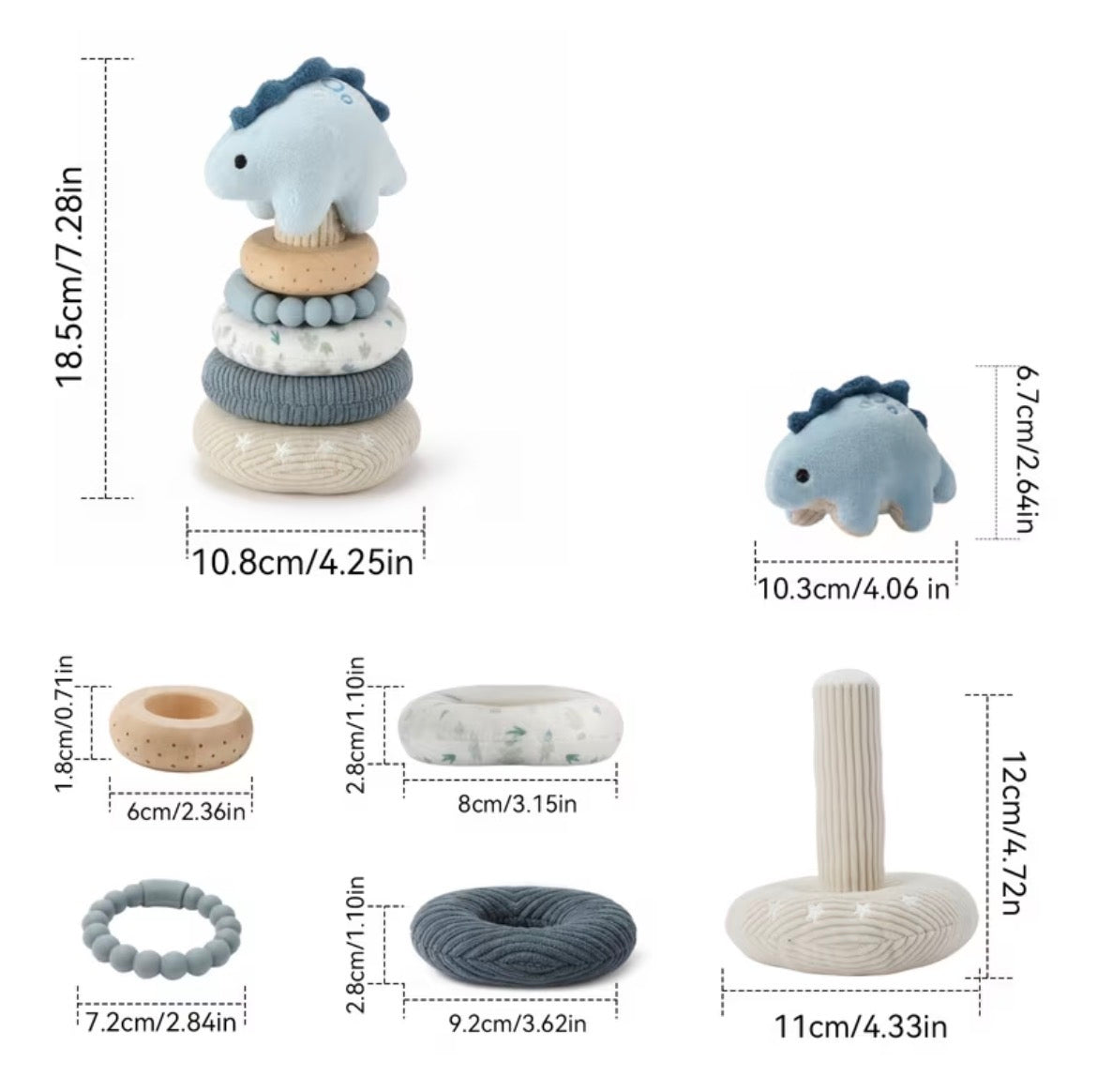 Stackable Cloth Dinosaur