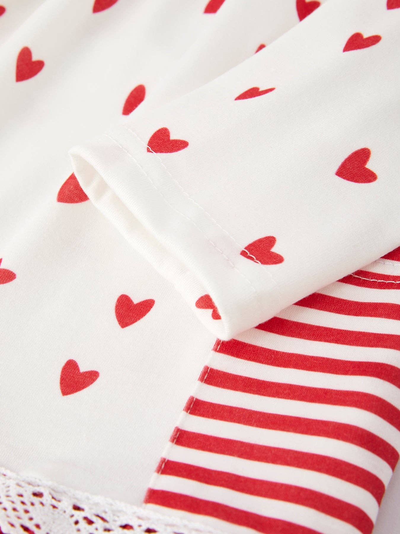 Valentine's Day Heart Print Ruffle Pocket Dress