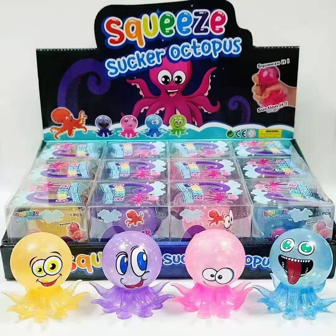 Colorful Toy Squeeze Sucker Octopus Squishy