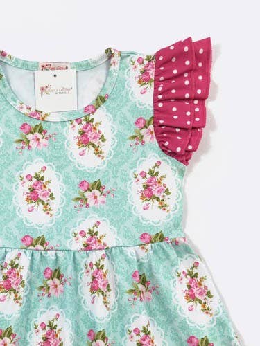 Aqua Bouquet Girls Dress