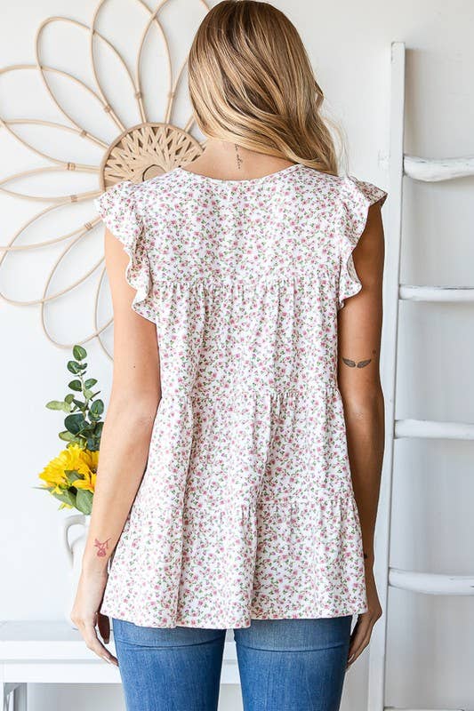 ET6628-16 FLORAL TIERED TOP