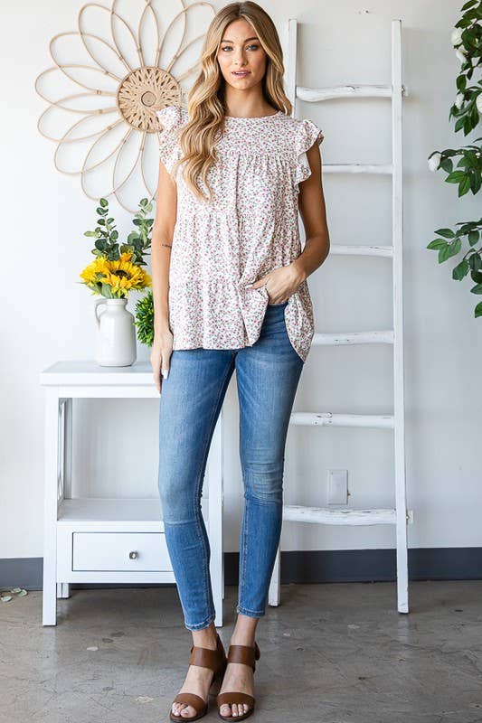 ET6628-16 FLORAL TIERED TOP
