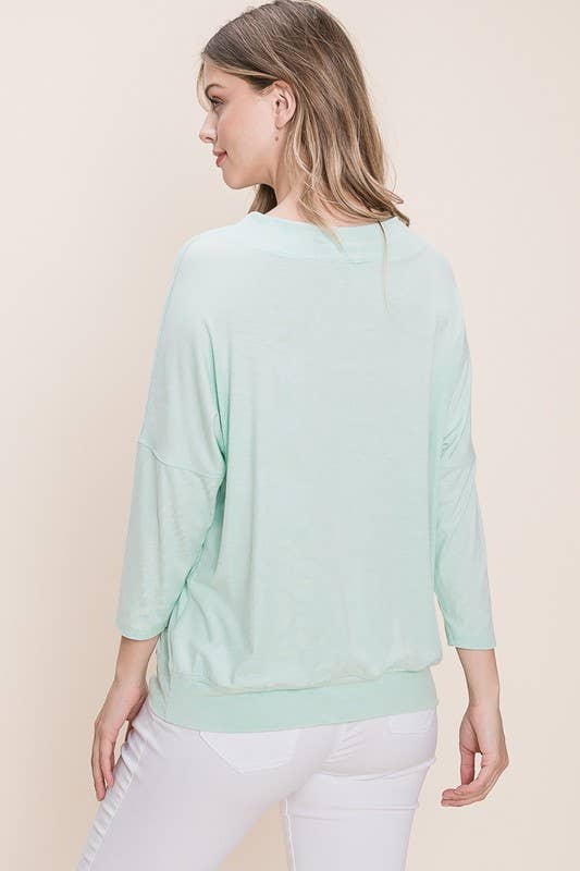 G-130 Basic Solid Modal Dolman Sleeves Top
