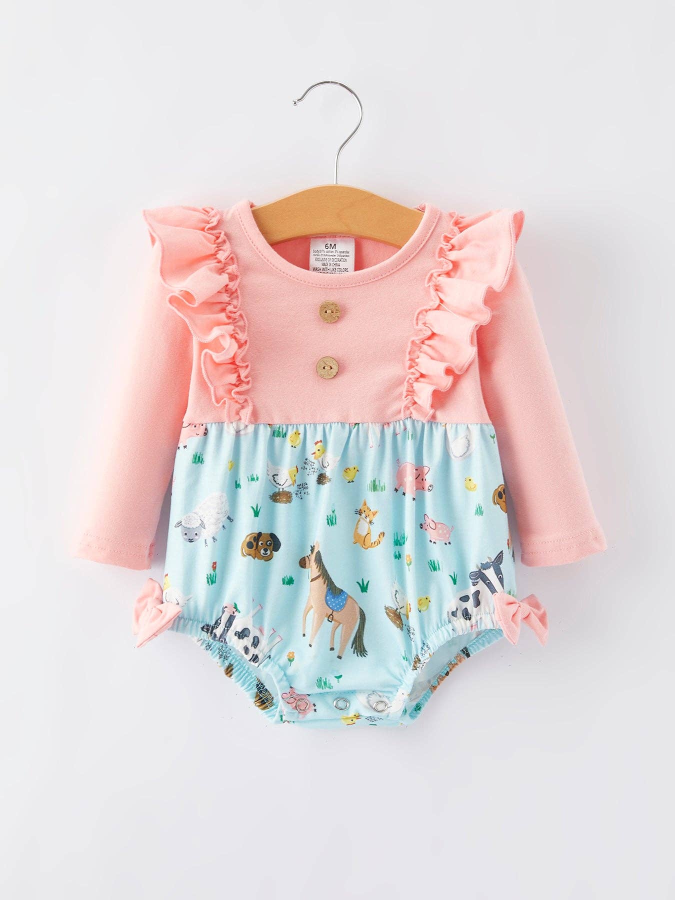 Farm Girl Ruffle Pink Print Dress