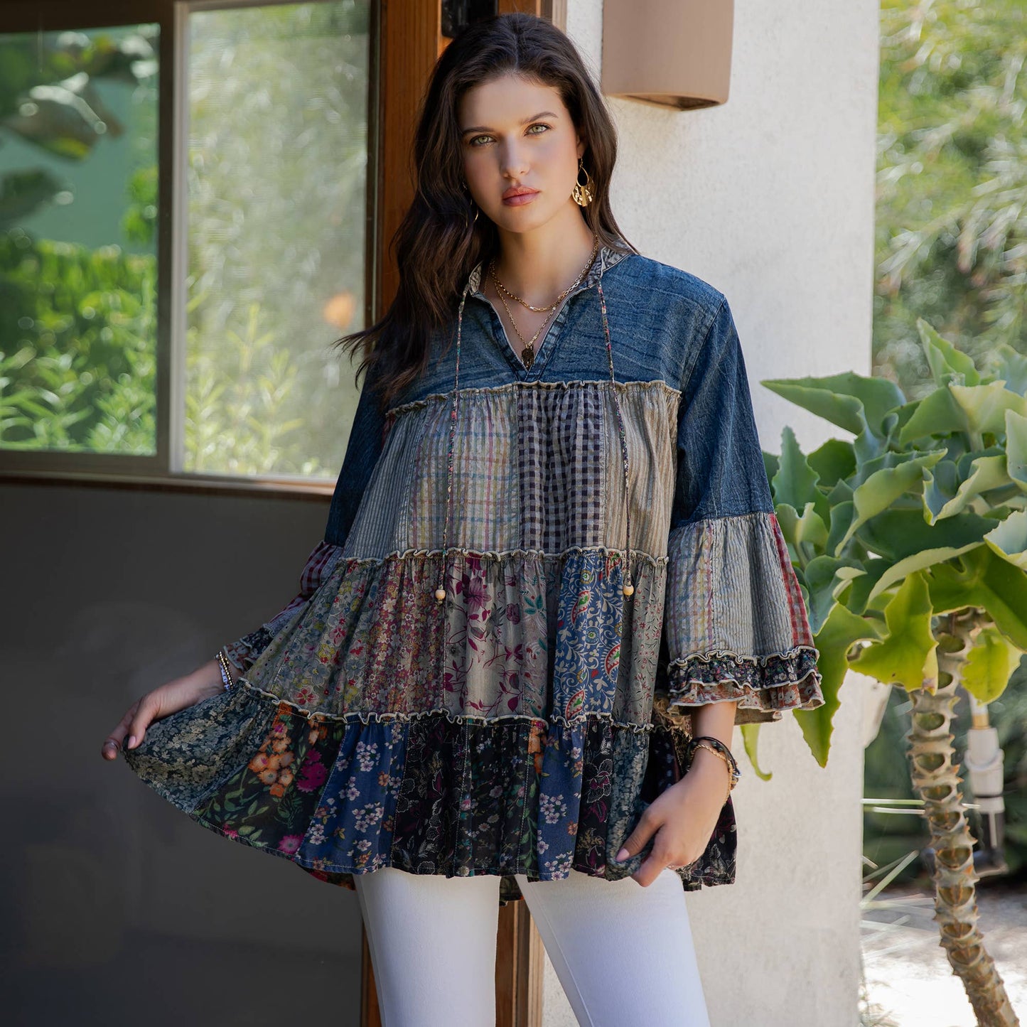 Artistic Fusion: Overdyed Jhabla Top
