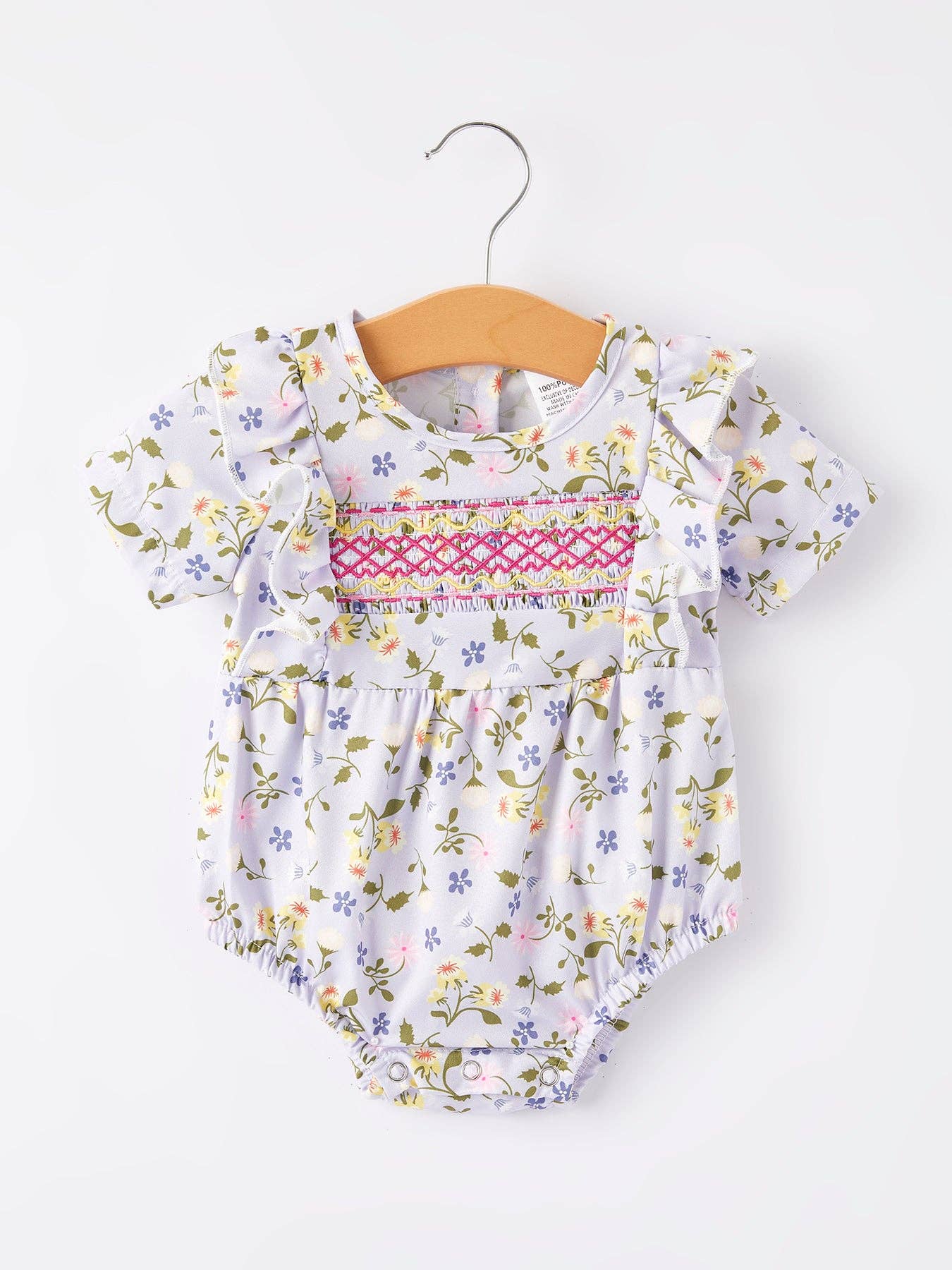 Girls Smocking Embroidered Floral Dress