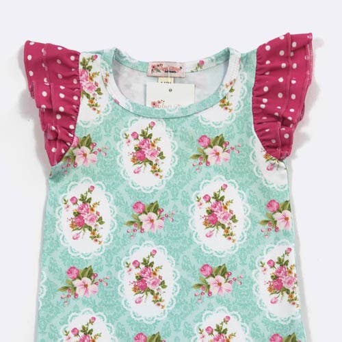 Aqua Bouquet Baby Romper