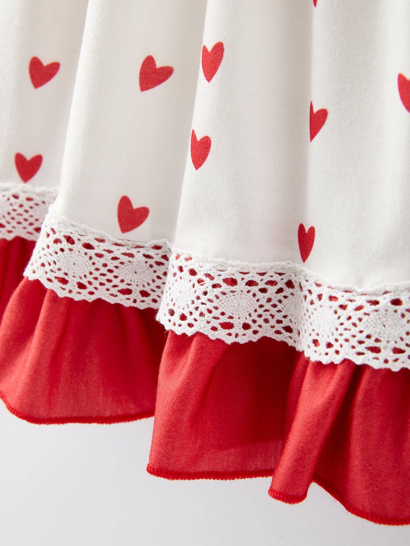Valentine's Day Heart Print Ruffle Pocket Dress