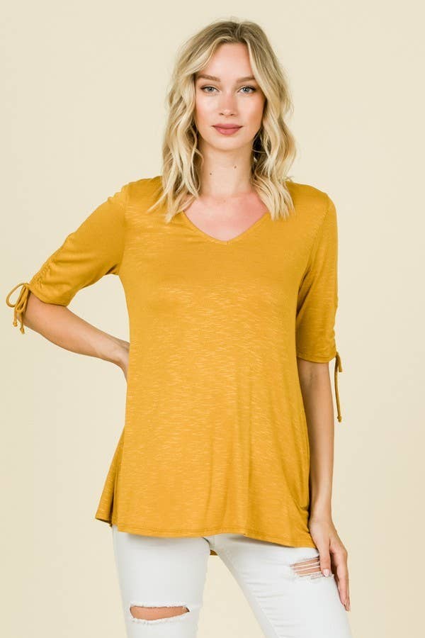 PLUS SIZE Ruched Sleeve Tunic Sample SALE