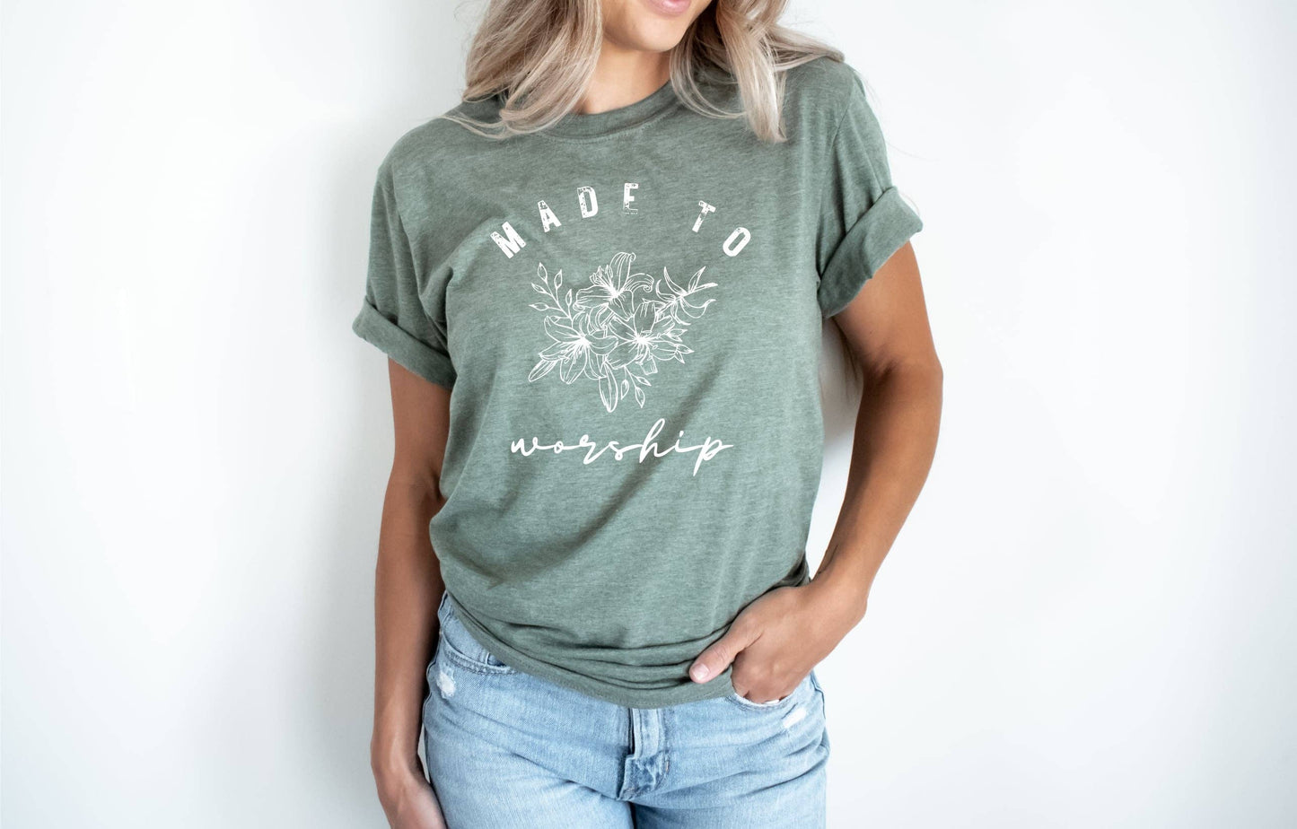 MADE TO WORSHIP GREEN FAITH GRAPHIC TEE