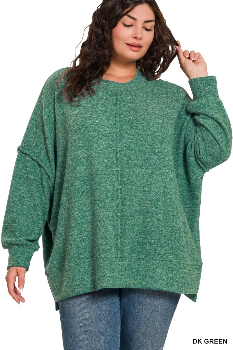 Plus Brushed Melange Hacci Oversized Sweater