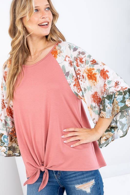 Mix and Match Ruffle Sleeve Top