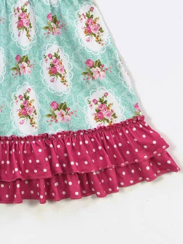 Aqua Bouquet Girls Dress
