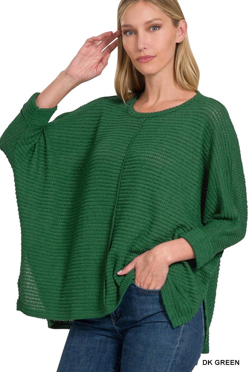 Batwing Sleeve Jacquard Sweater