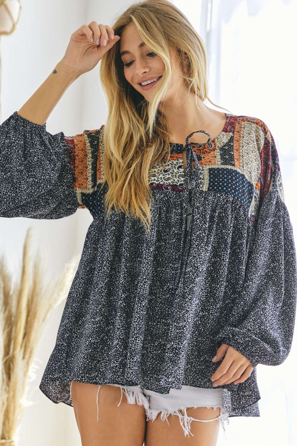 PLUS PRINTED LONG SLEEVE
