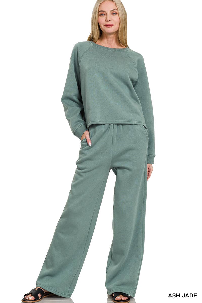 Fleece Pullover & Pants Set Zenana