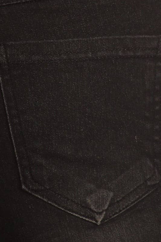 Solid color pre washed pull on denim skinny pull on jeggings