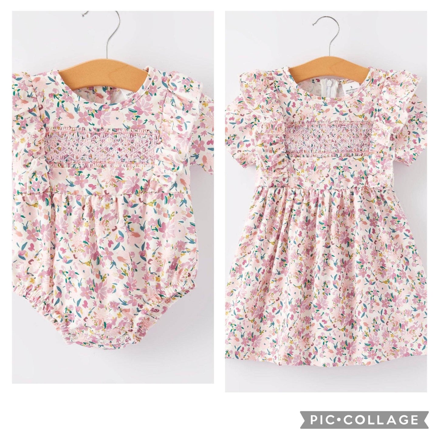 Smocking Embroidered Romper