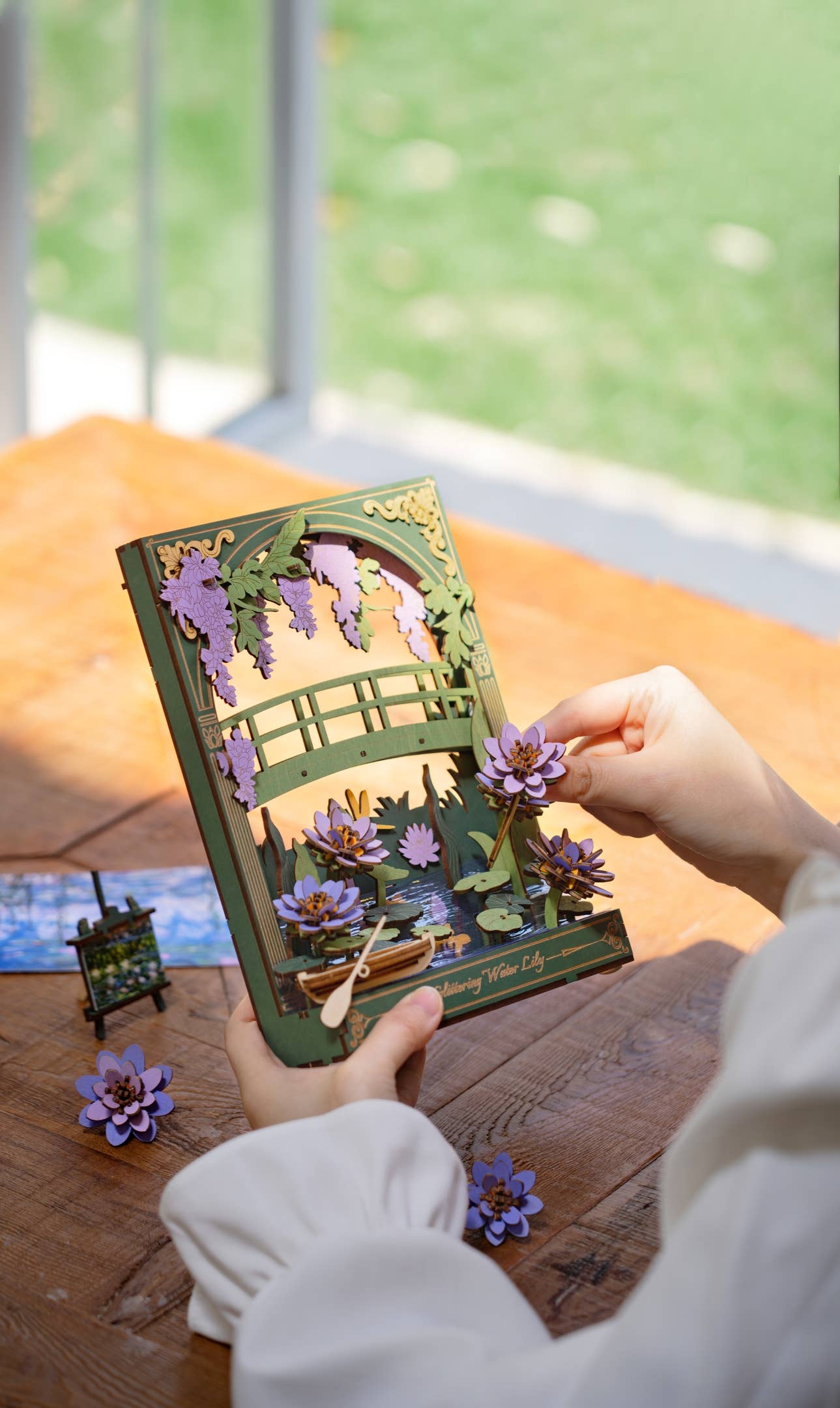 DIY 3D Wooden Puzzle: Glittering Water Lily