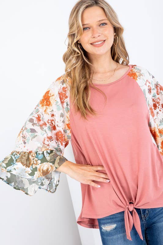 Mix and Match Ruffle Sleeve Top