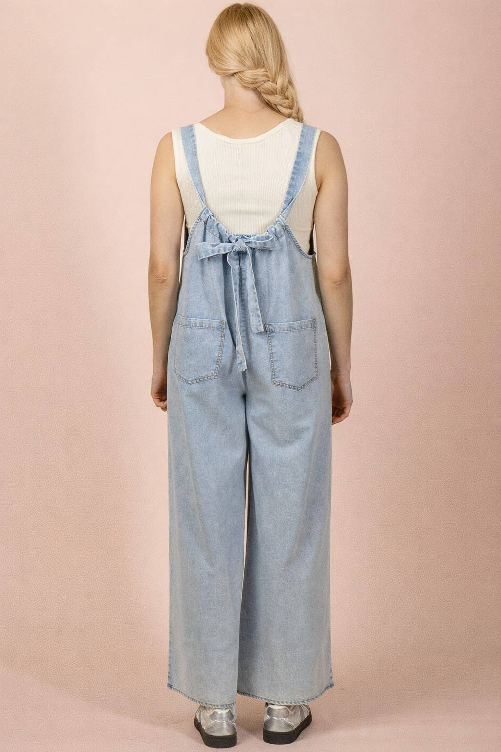 Washed Chambray Casual Jumpsuit