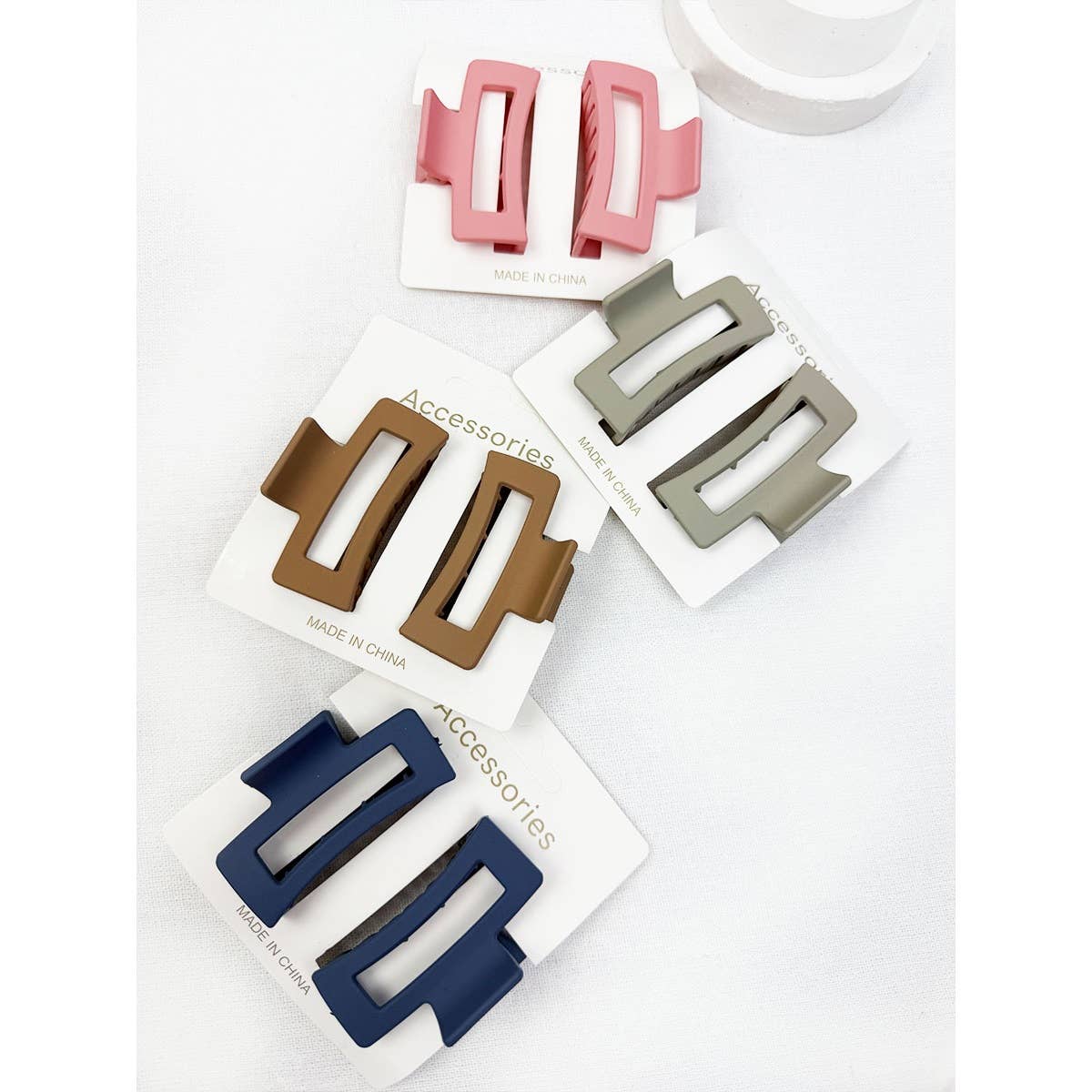 Matt DUO Small Cut Out Rectangle Hair Claw