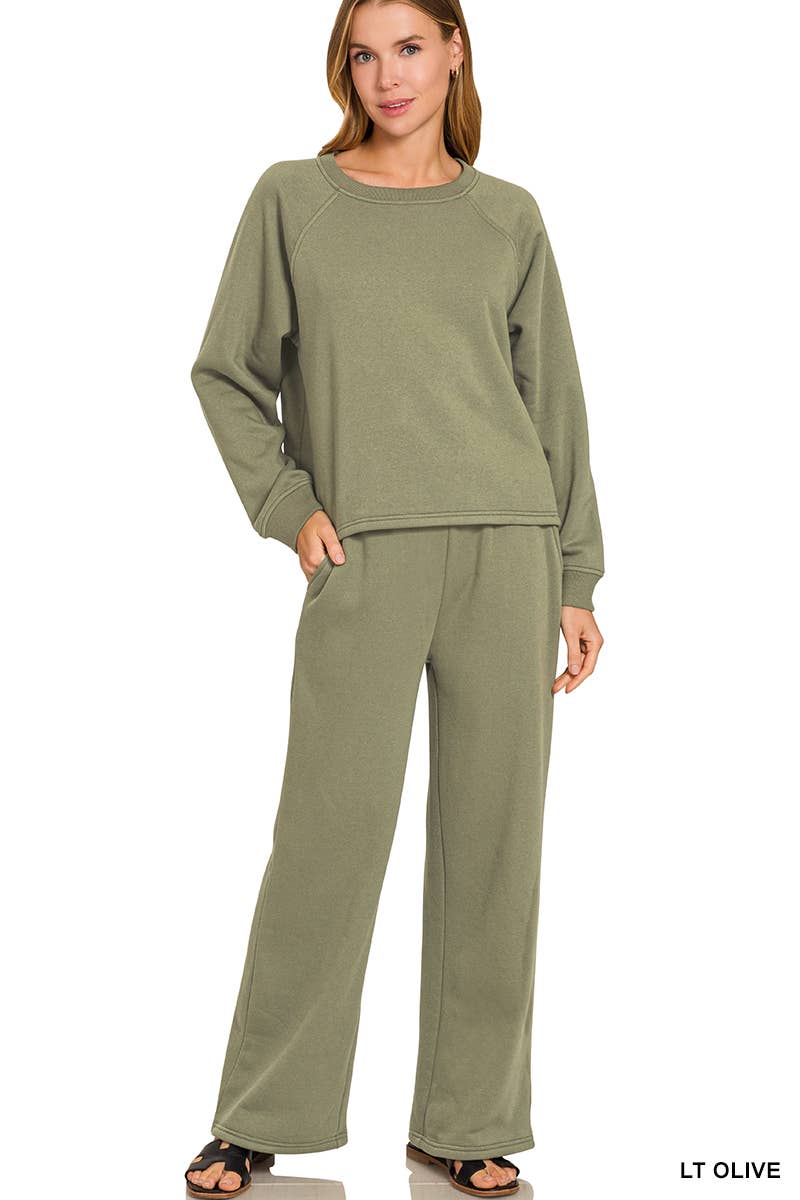 Fleece Pullover & Pants Set Zenana