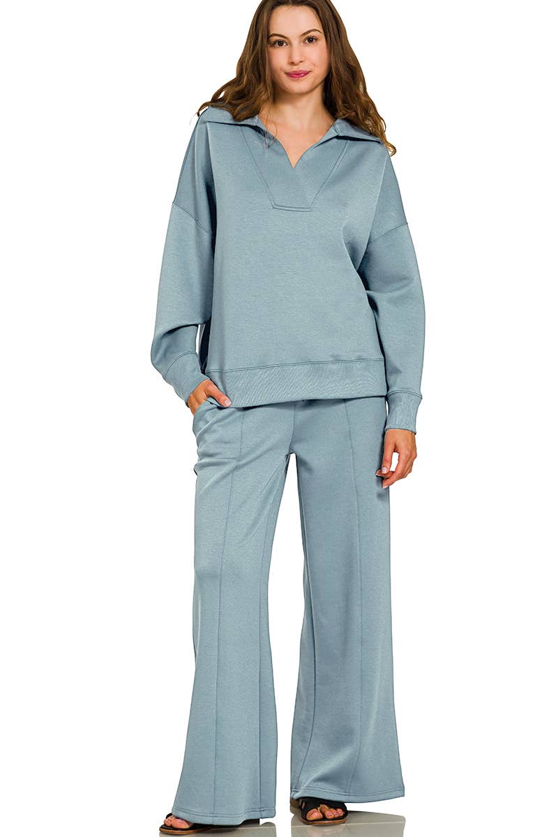 Scuba Collared Pullover & Pants Set