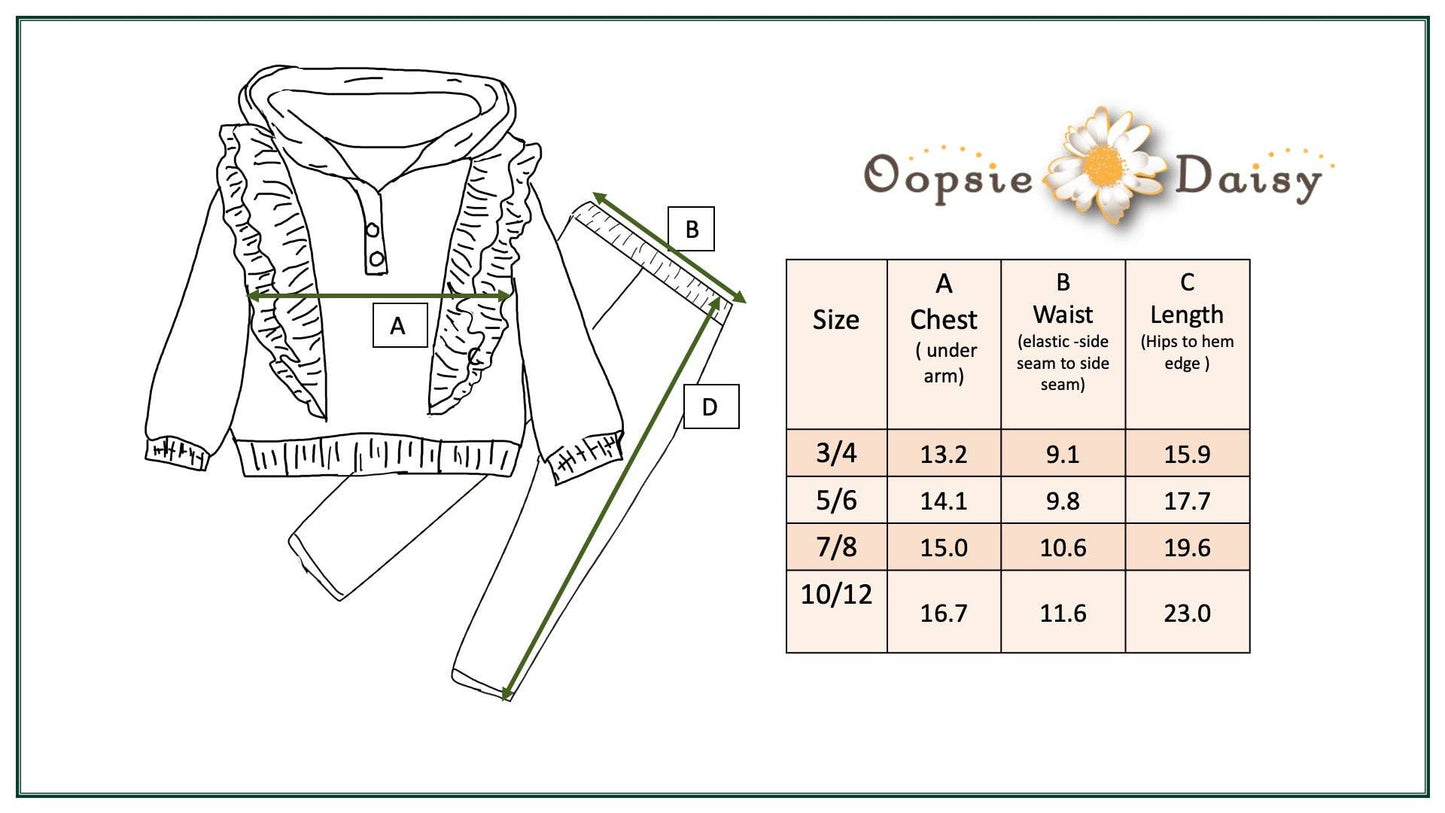 Kids Chocolate Ruffle Hoodie & Floral Pant Set