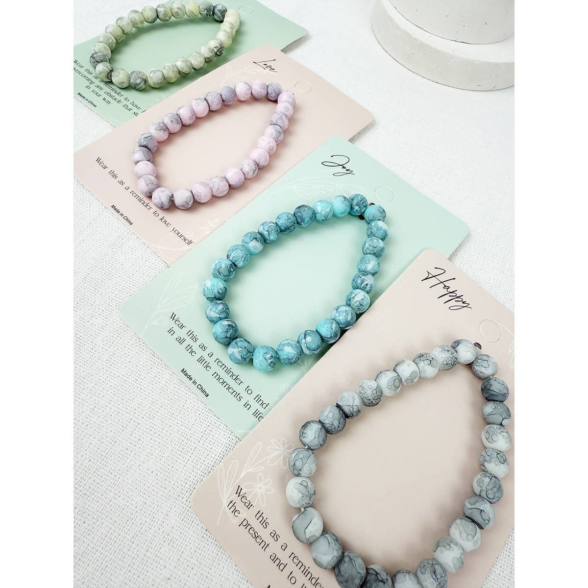 Inspirational Card with Stone Bracelet