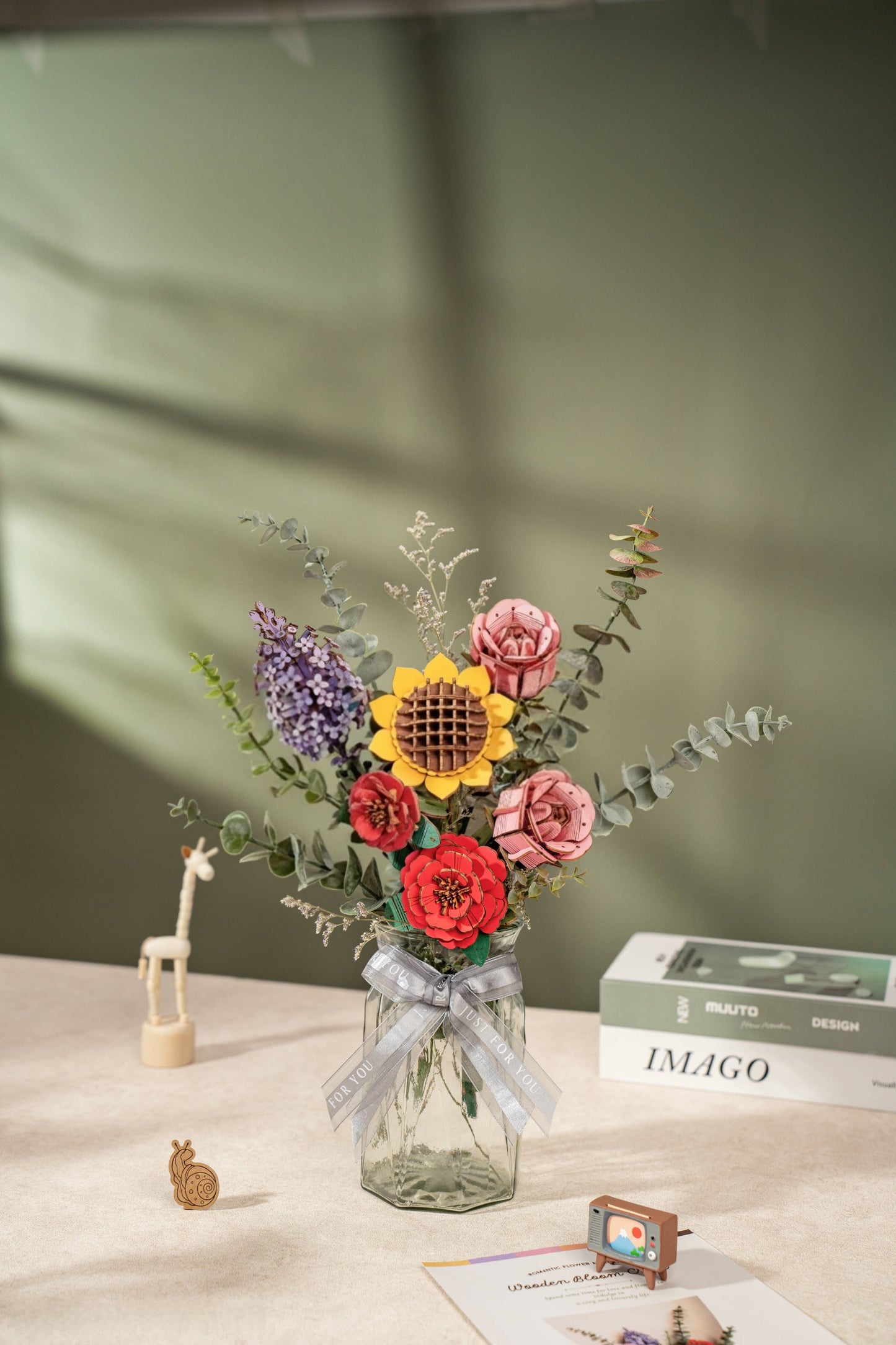 DIY 3D Wooden Flower Puzzle Bundle Pack