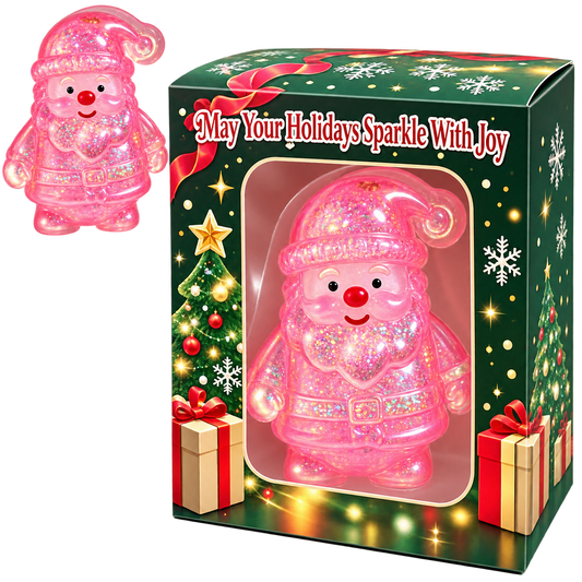3.5" PINK SPARKLE SANTA CLAUS SQUISHY