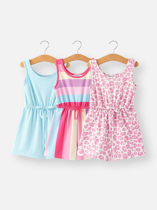 Leopard Striped Milk Silk 3-piece Jumpsuit Set