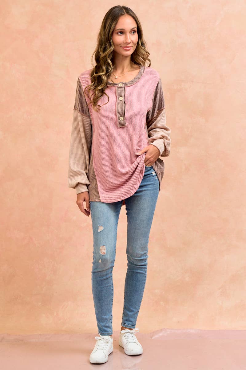 LMT4830-Amalias rib long sleeves top