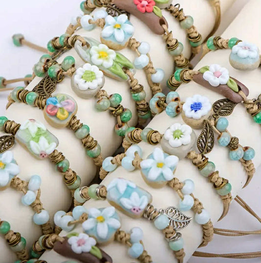 Ceramic Flower Bracelets